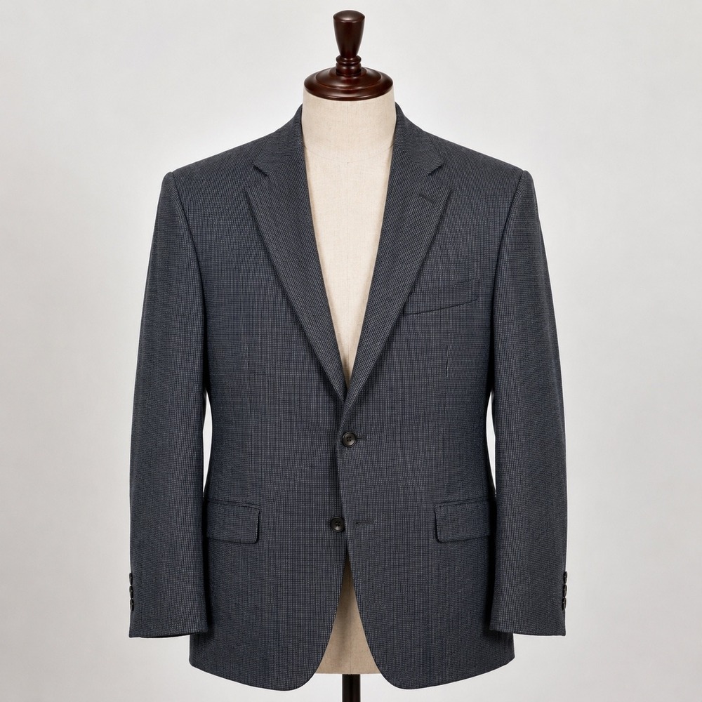 Lauren Ralph Lauren Mens 46R‎ Wool Blazer Grey Micro Houndstooth Sport Coat 46 R